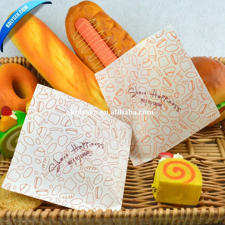 Custom Printed Greaseproof Paper Burger Pocket Bag Food Packaging