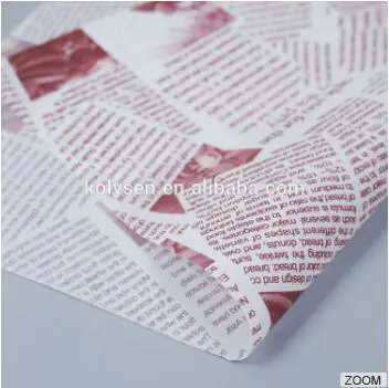 Custom printed food grade greaseproof paper for burger packaging