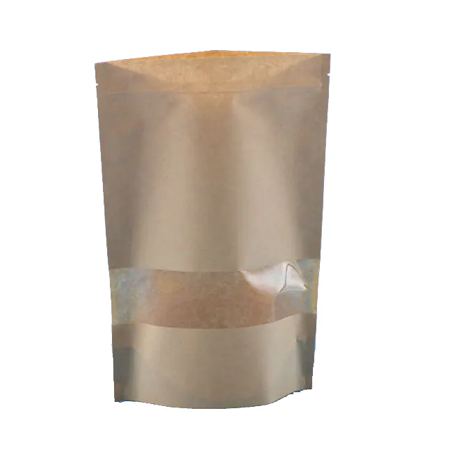 Ziplock top sealing kraft paper type packaging bag with window