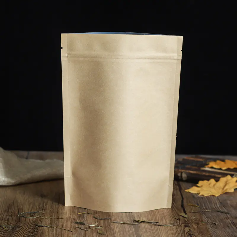 Kraft paper bags dried food packaging bags stand up pouch