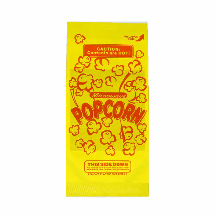 Microwave Custom Logo Design Wholesale Printed Greaseproof paper Sealable New Bulk large bag popcorn