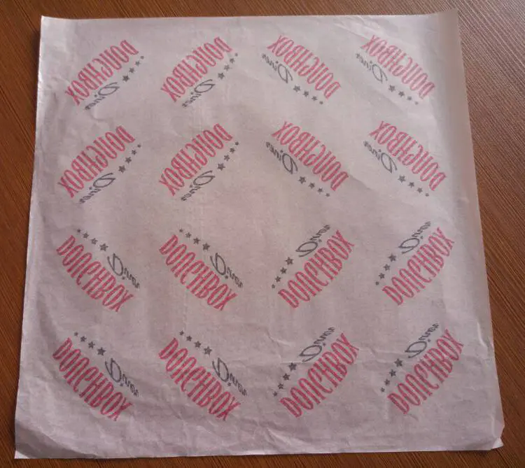 Custom Logo Newsprint Type Food Grade Deli Food Wrapping Greaseproof Paper Wholesale