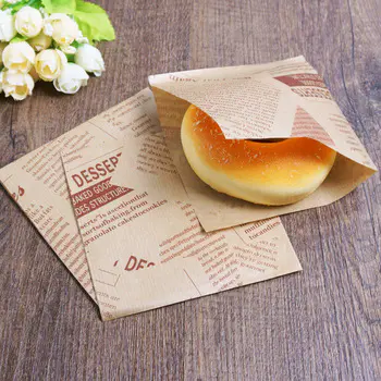 Hamburguesas O Envoltura De Kebab Bolsas Fabricadas En Papel Antigrasa Greaseproof Paper Bag Kraft Paper Cookie Packaging Accept