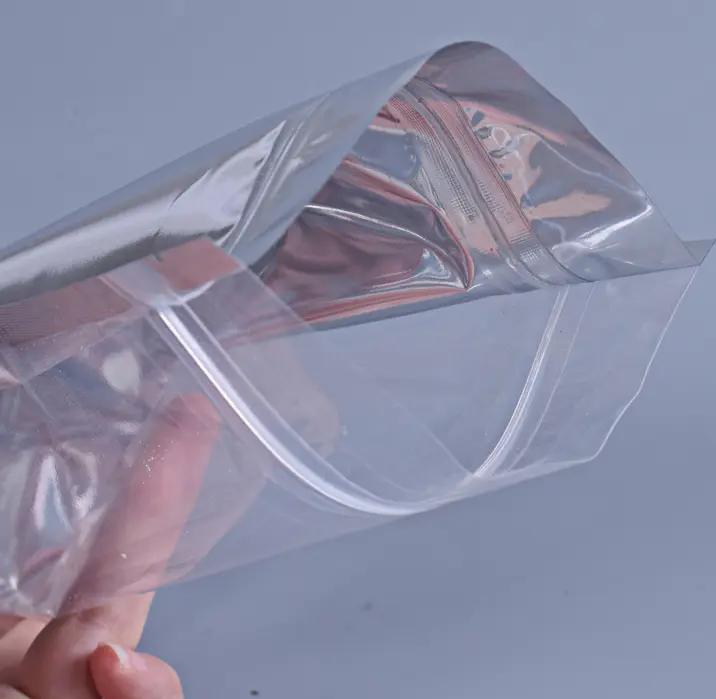 customized plastic zip lockclear front stand upaluminum foil bag