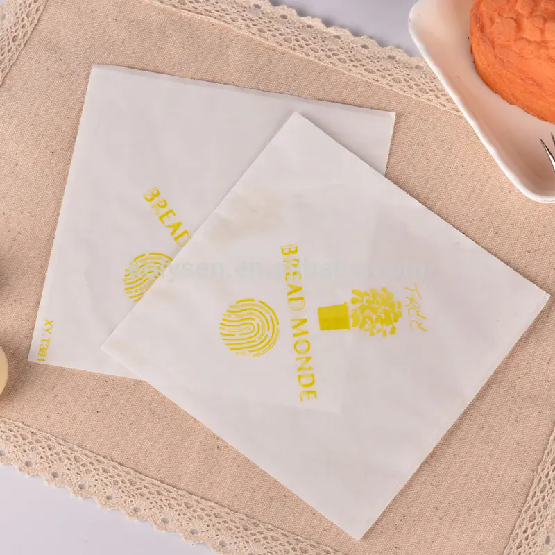 Kraft paper pocket bag with two sides open for hamburger wrapping
