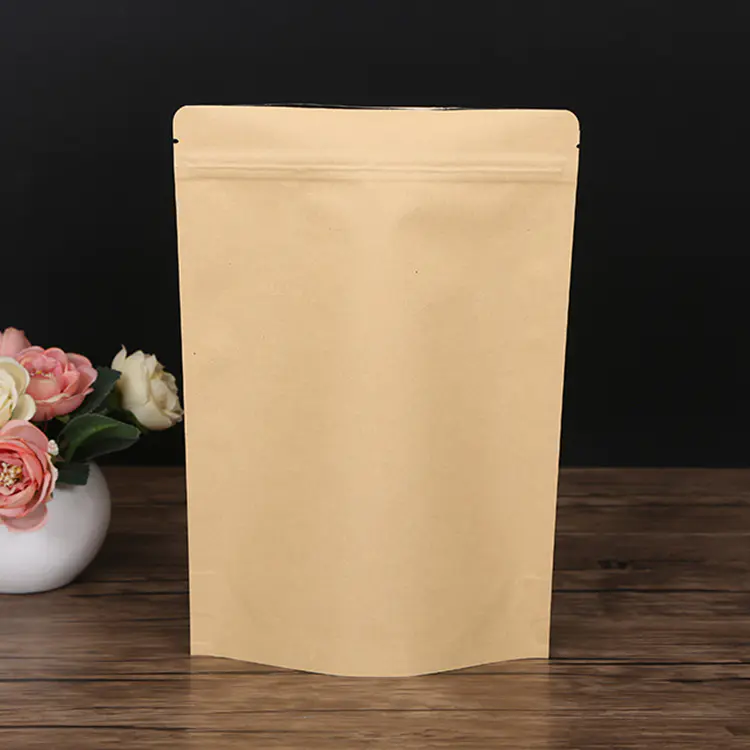 Food grade ziplock kraft paper bag for food