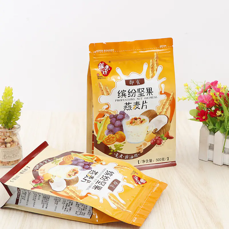 KOLYSEN Customized food grade packaging material flat bottom stand up zipper pouch made in china