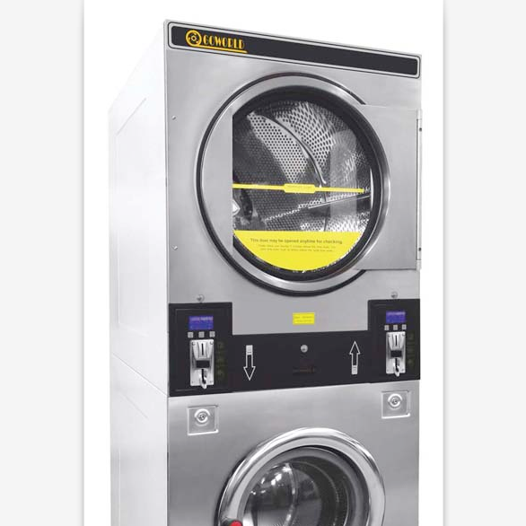 8kg Coin Operated electric heating commercial stack washer dryer