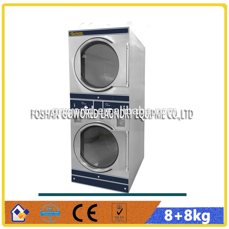 2*12kg gas heating stack dryers-industrial washing machines and dryers