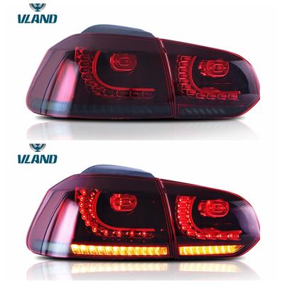 VLAND factory accessory E-MARK and wholesale for Golf 6 taillight 2008-2013 for MK6 full LED rear light with moving turn signal