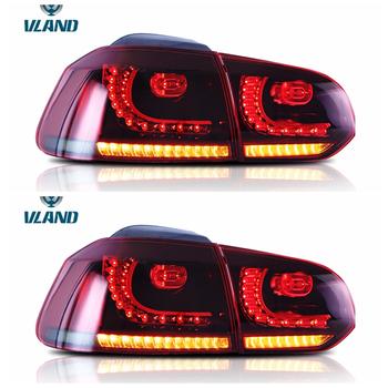 VLAND manufacturer for car taillight for VW Golf6 tail light 2008-2013 for MK6 LED rear lamp with moving turn signal+DRL
