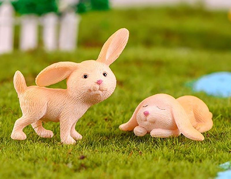 Popular Miniature garden animal figurine handmade rabbit decoration