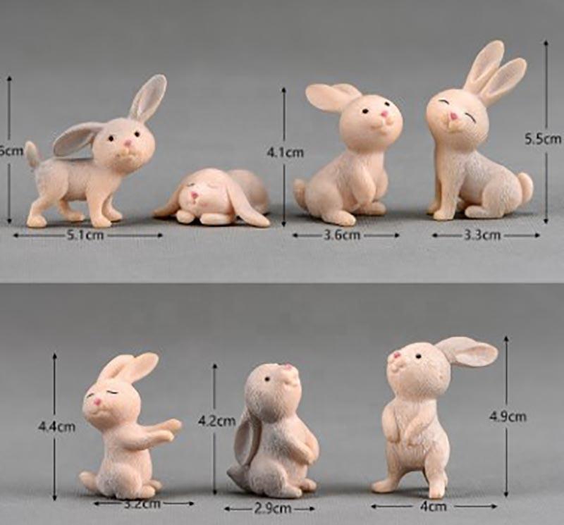 Popular Miniature garden animal figurine handmade rabbit decoration