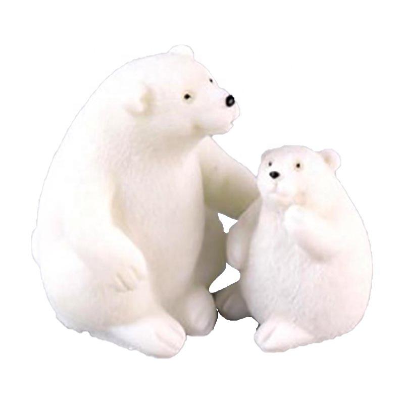 Hot Sale Terrarium Miniature Resin Decoration Sweet Polar Bear Mom with Baby