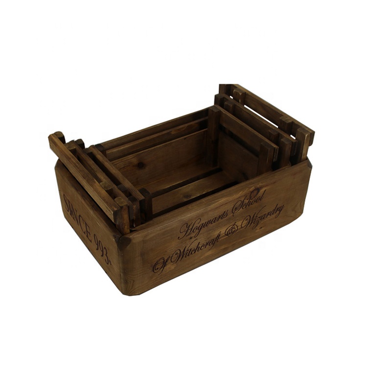 Imports custom wooden craft home decoration wine crate box set