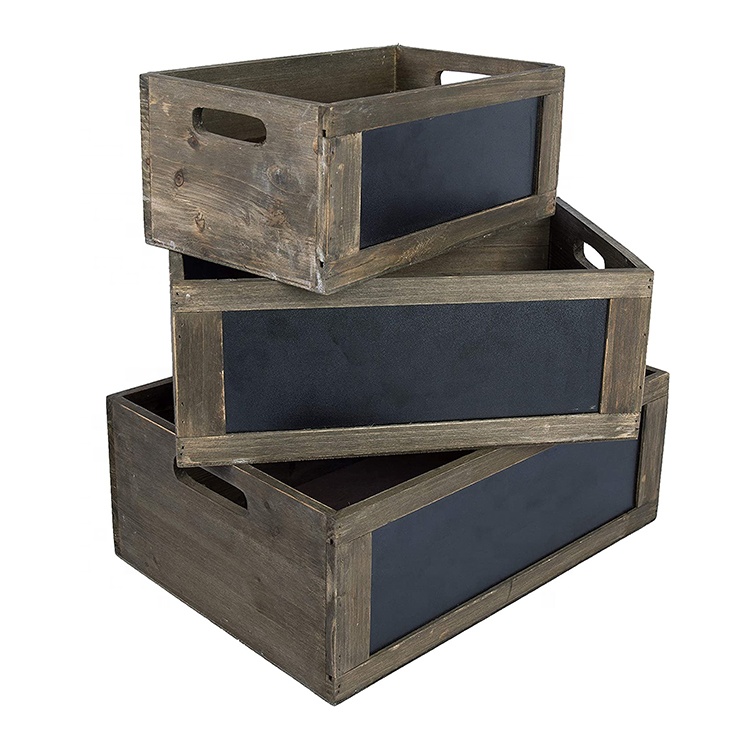 Vintage used gift wooden nesting storage crates eco-friendly Bulk Vegetable Storage Carving Pine Wooden Fruit Crates