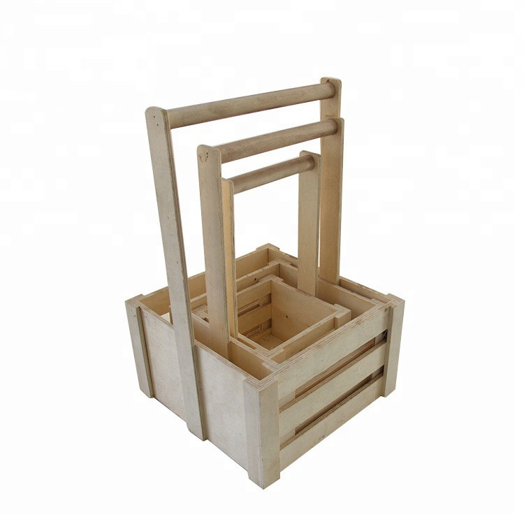 Popular European style used wooden basket crates for fruits vegetables