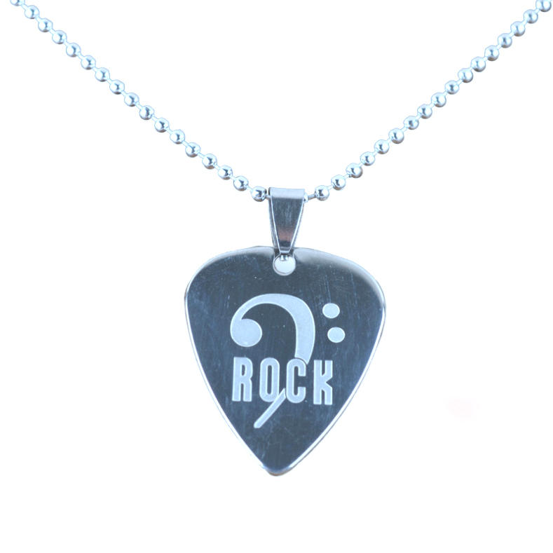 product-Fashion Stainless Steel Guitar Pick Pendant Music Jewelry-BEYALY-img-3