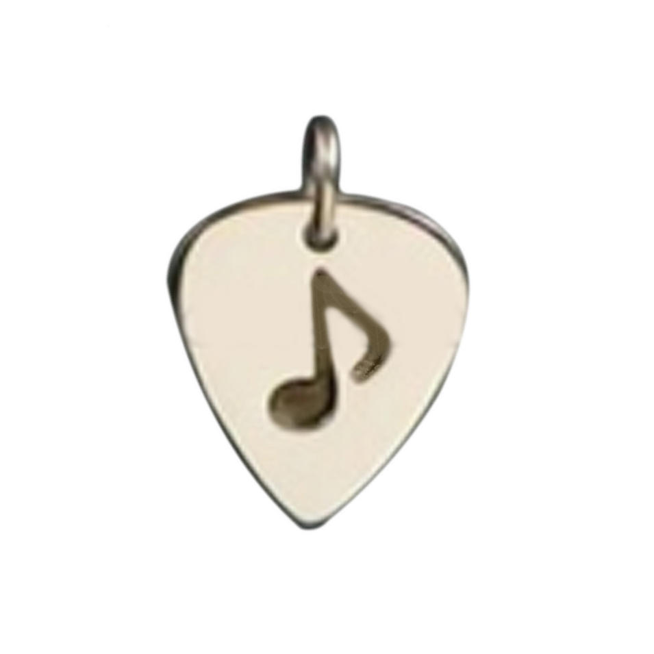 Fashion Stainless Steel Guitar Pick Pendant Music Jewelry