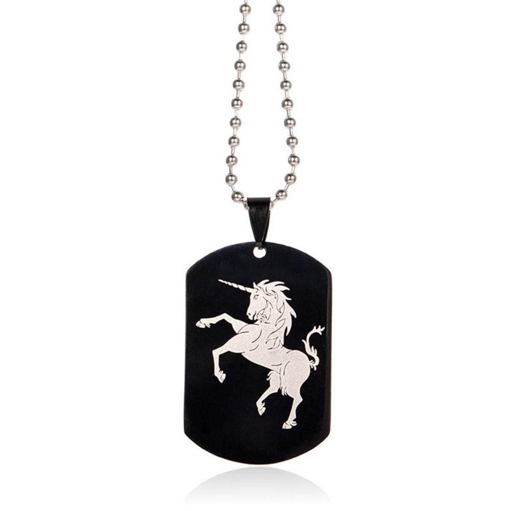 Custom stainless steel legendary engraved unicorn charm