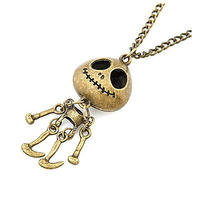 Engraved Skeleton Doll Russian Gold Jewelry Antique Copper Plated