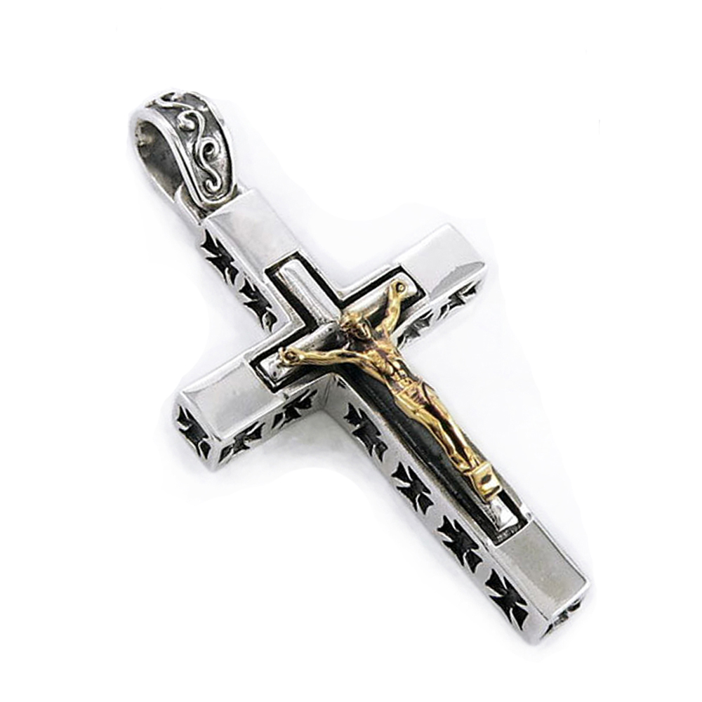 Delicate Stainless Steel Jesus Catholic Cross Pendants Necklace