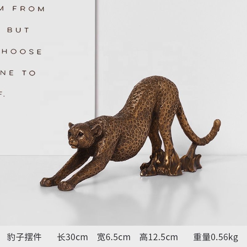 3 Styles Polyresin African leopard statues resin leopard sculpture Setting Style for Home Office Decor
