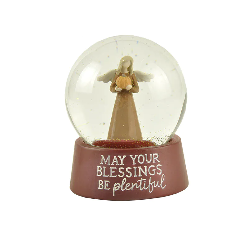 65mm Snowball Angel Holding Pumpkin Resin Gifts & Crafts Snow Globe For Home Decoration