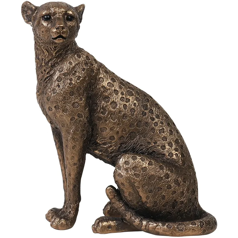 Vintage Resin African leopard statues resin leopard sculpture Stretch Style for Home Office Decor