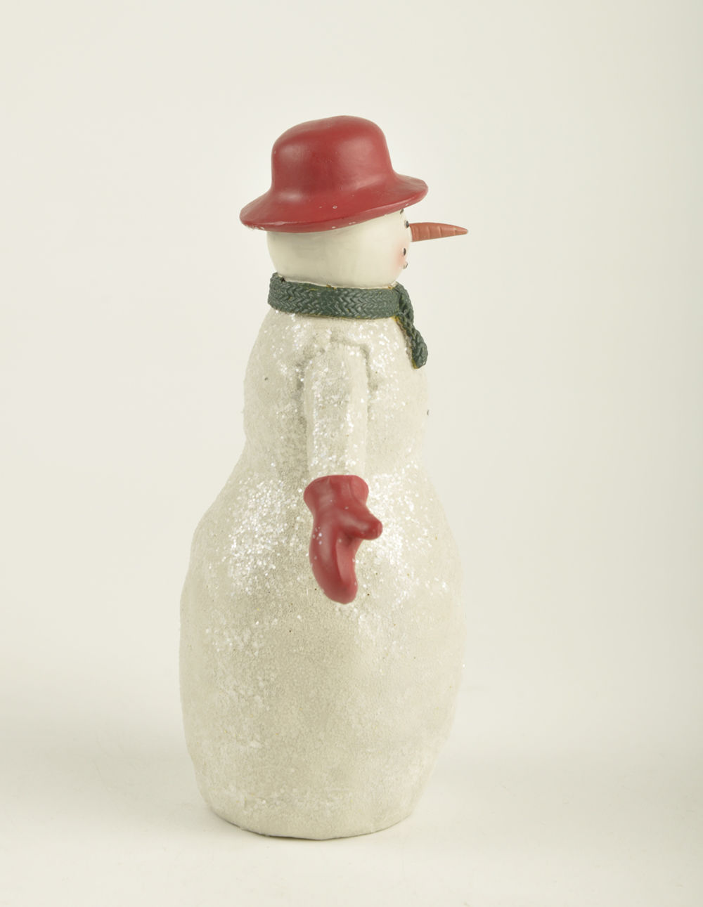 Snowman Mother Figurine Wearing Hat Christmas Snowman Statue For Winter Decoration