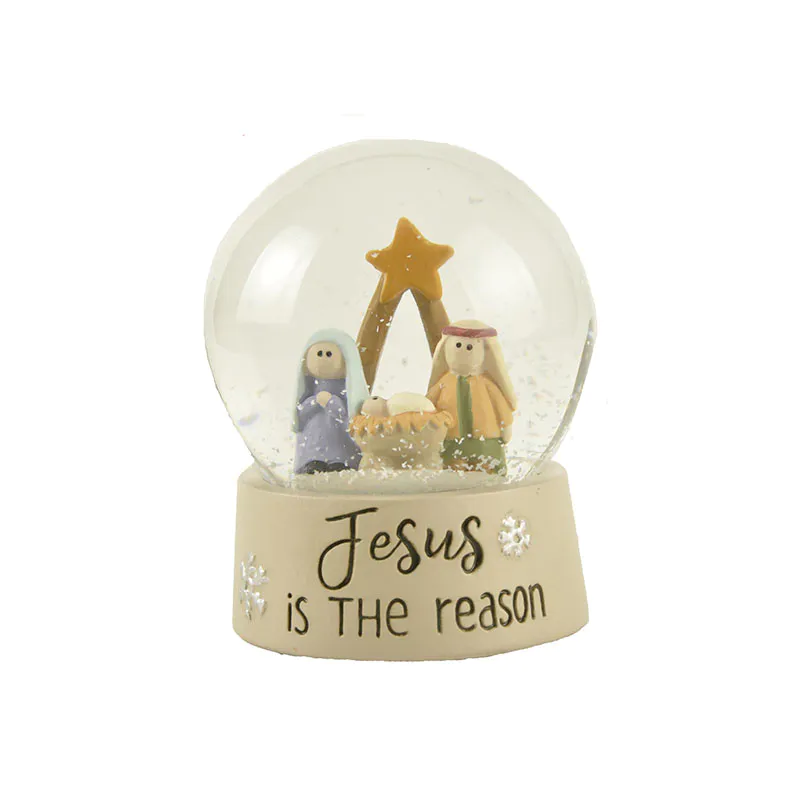 New design 65 mm polyresin snow globe Christmas gifts Holy family crafts