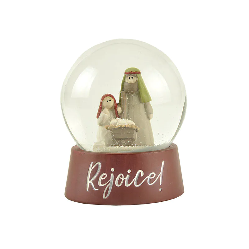 New design 65 mm polyresin snow globe Christmas gifts Holy family crafts