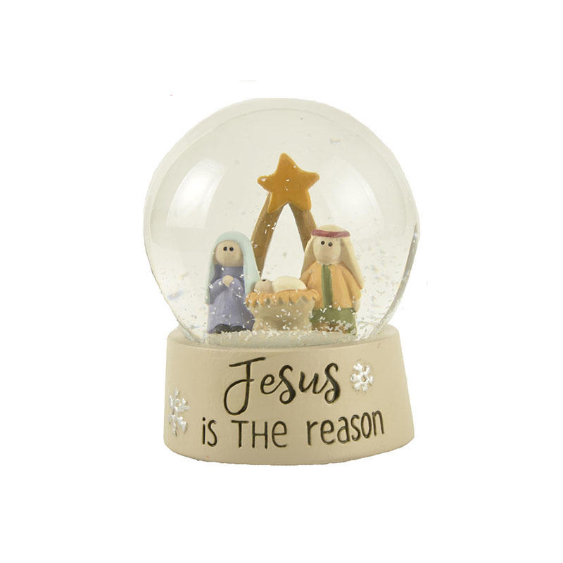 New design 65 mm polyresin snow globe Christmas gifts Holy family crafts