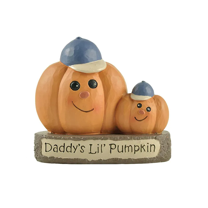 Pumpkins Figurine On Straw And Wooden Box Decore Pumpkin For Indoor Decoration