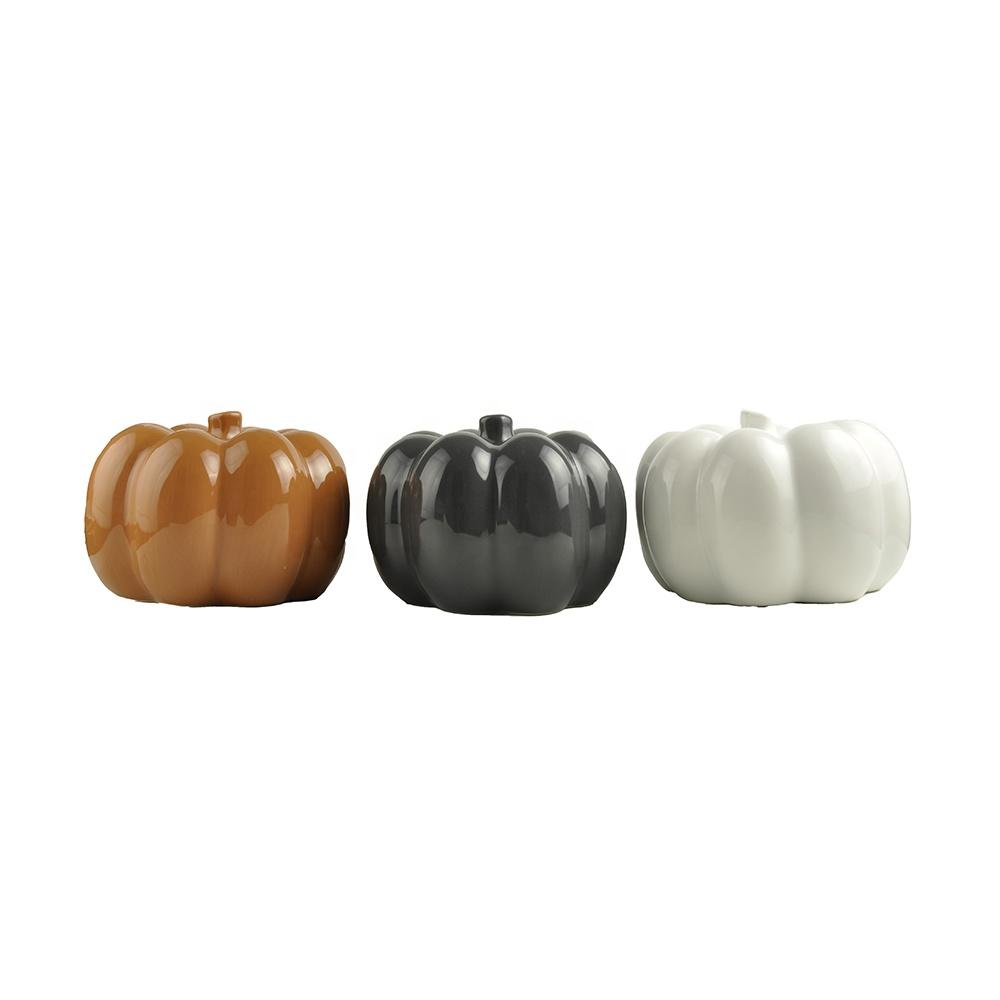 Factory Wholesale New custom design Ceramic Pumpkin indoor Decoration Halloween Home Decor with 3 ASST