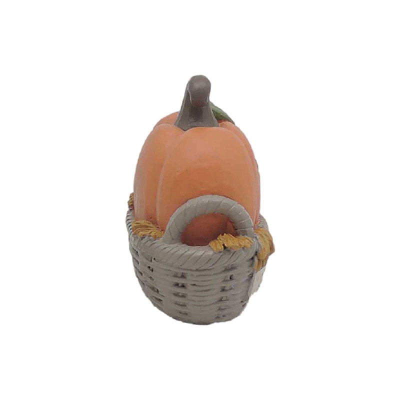 Pumpkin Kid In A Rattan Basket Resin Pumpkin Decoration For Home Decorations