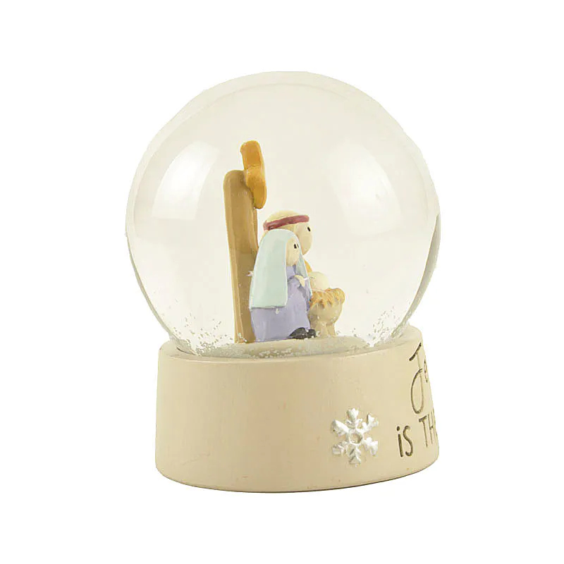 New design 65 mm polyresin snow globe Christmas gifts Holy family crafts