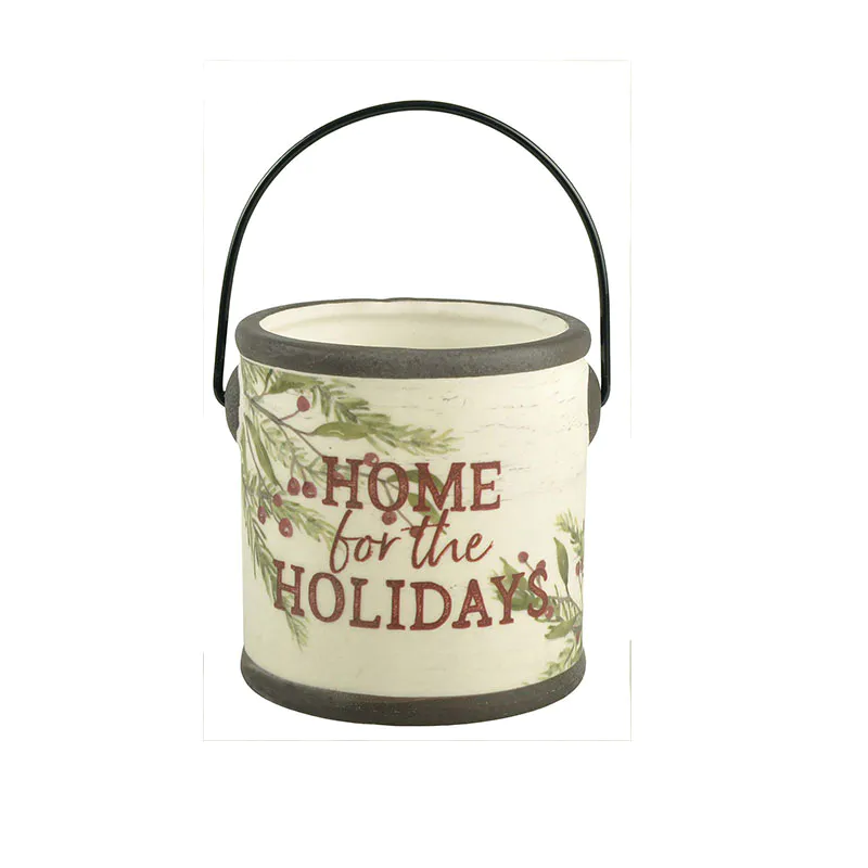New design custom personalized factory OEM Ceramic Christmas Holy and Home indoor decor Crock with handle decoration