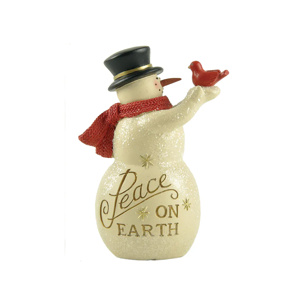 Wholesale personalized Christmas resin snowman figurine with dove holiday gifts