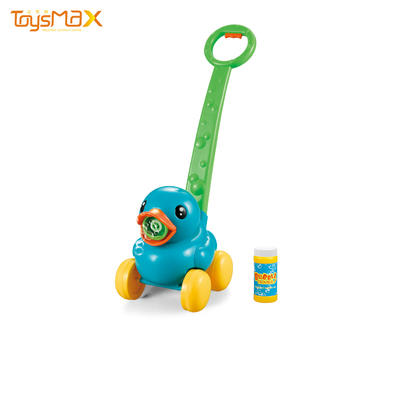 Kids Electric Bubble Machine Duck Bubble Trolley Toy With Light And Music
