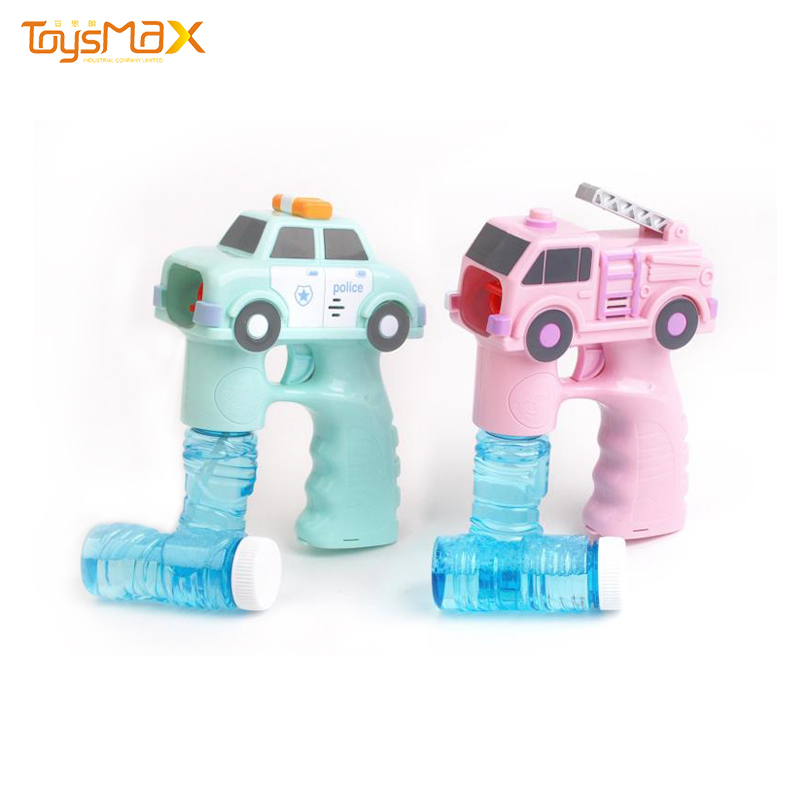 Eco-friendly automatic bubble gun fire truck police car bubble soap toys with music lamplight