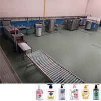 Complete small bottle liquid hand wash hand soap production line filling laeling and packing