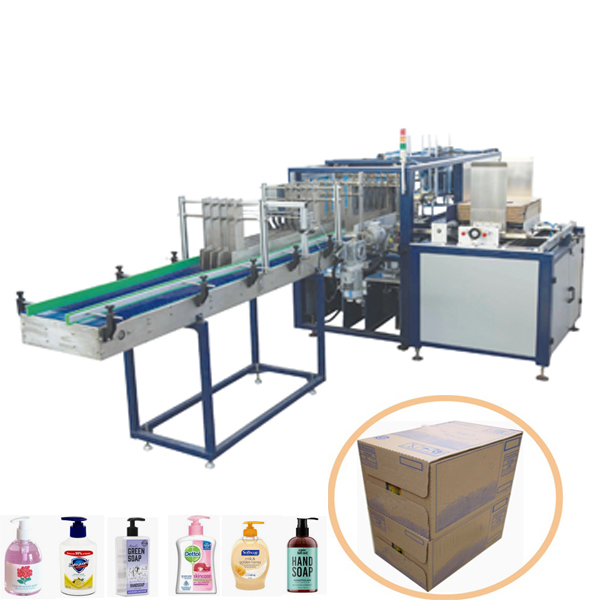 Automatic liquid hand soap carton box packing machine
