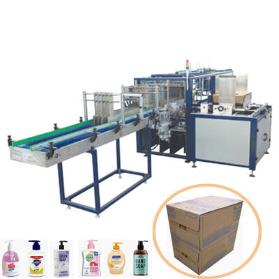 Automatic liquid hand soap carton box packing machine