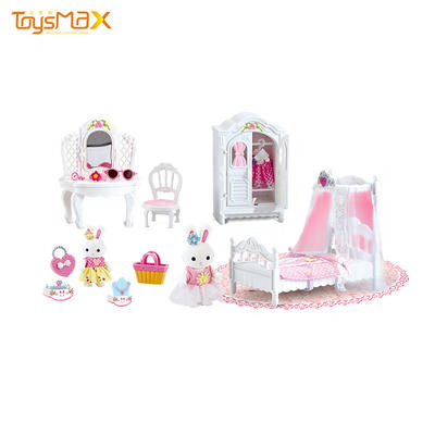 New arrival funny accessories girl toys DIY doll house for children playing