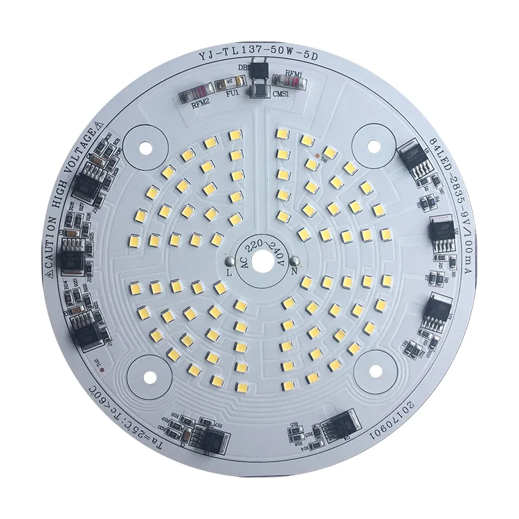 50W White CE RoHs Certification 105 LM/W 220v DOB AC Driverless LED Module PCB PCBA for Explosion-proof Lights