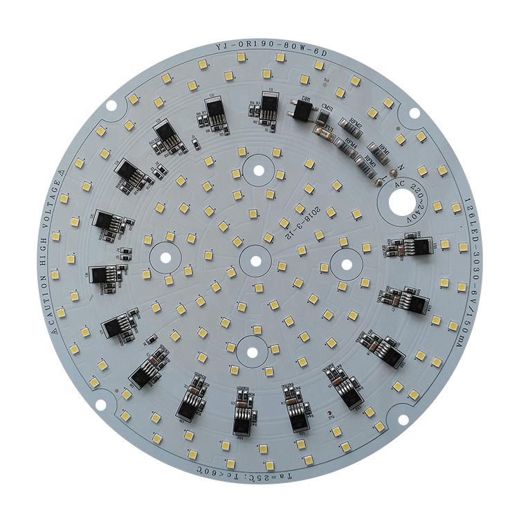 80W 120lm/W CE RoHs certification smd round circuit board 220V DOB driverless led module pcb pcbafor explosion-proof lights