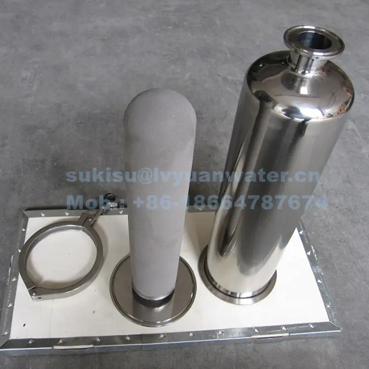 0.1 0.2 micron Quick open straight flow inline stainless steel Air Filter with Clamp connection 5/10/20/30 inch
