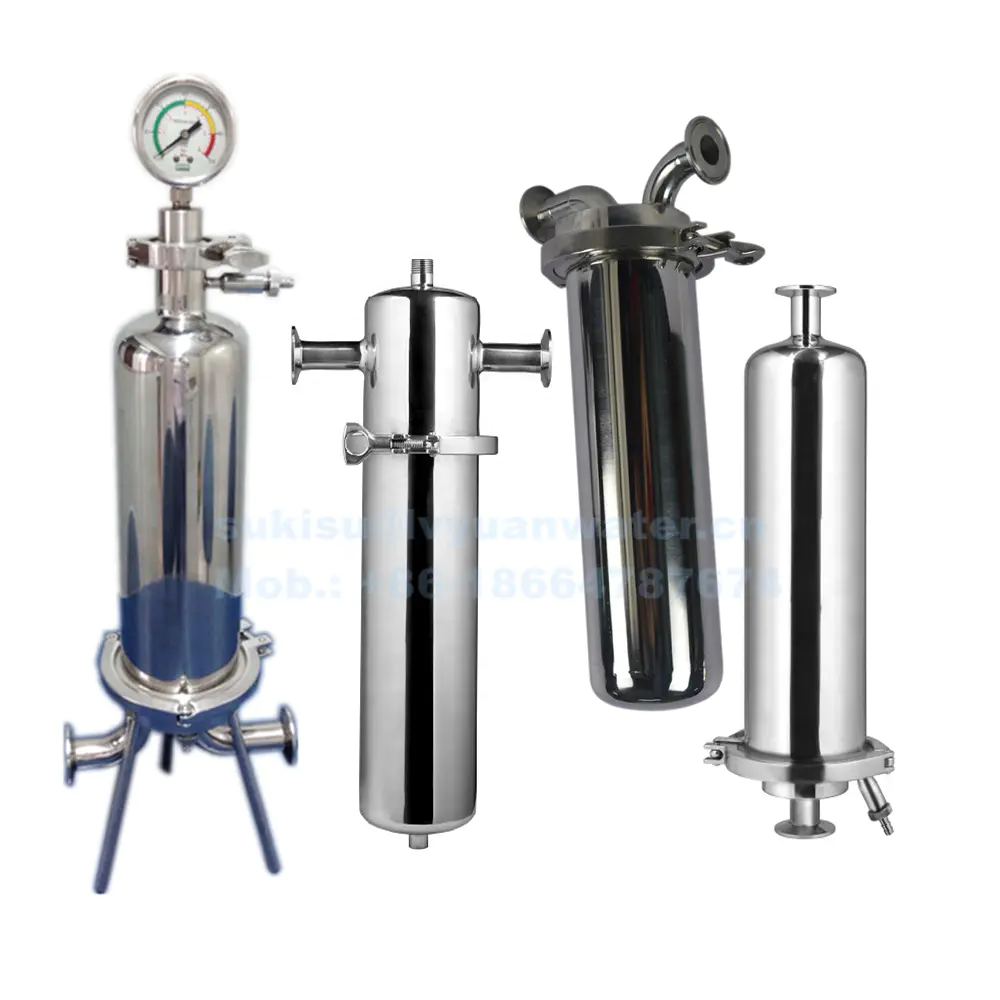 Customized Sterile Sanitary Pipe Triclamp Filter Single Cartridge Housing/Vessel for Liquid/Gas Purification Treatment