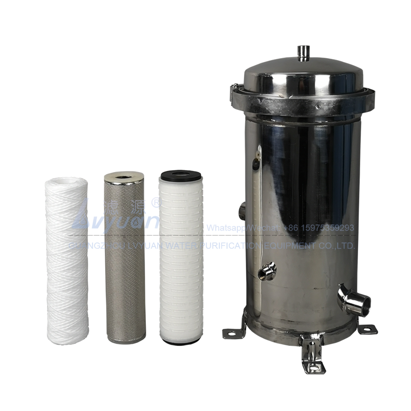 Factory supply 7 cartridge filter element stainless steel 10 inch sediment filter housing with pleated membrane filter 5 micron
